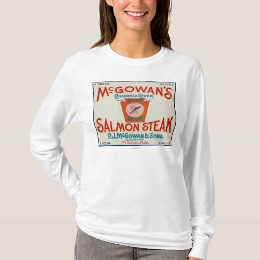 McGowan, Washington - Etiket voor Keystone Salmon- T-shirt (Voorkant)