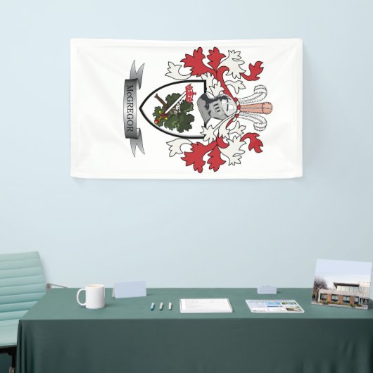 McGregor Family Crest Coat of Arms Spandoek (Beurs)