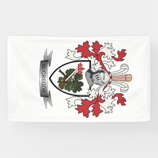 McGregor Family Crest Coat of Arms Spandoek (Horizontaal)