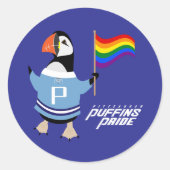McGuffin Puffin Pride Ronde Sticker (Voorkant)