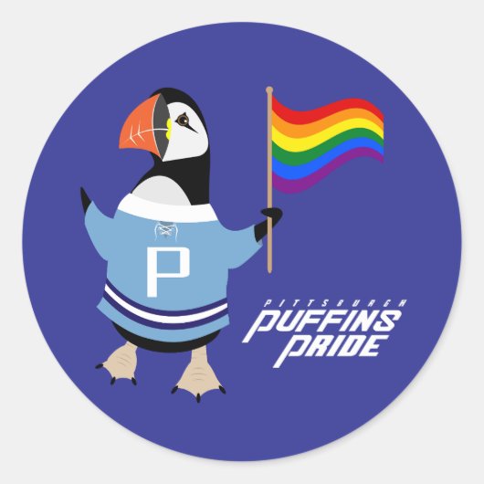 McGuffin Puffin Pride Ronde Sticker (Voorkant)