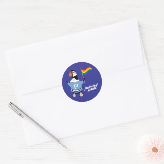 McGuffin Puffin Pride Ronde Sticker (Envelop)