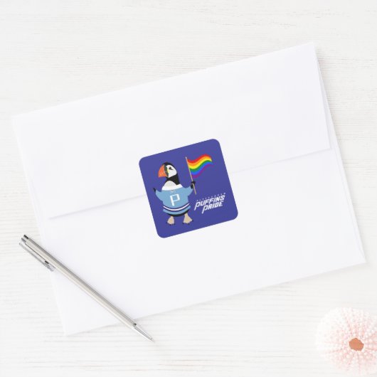 McGuffin Puffin Pride Vierkante Sticker (Envelop)