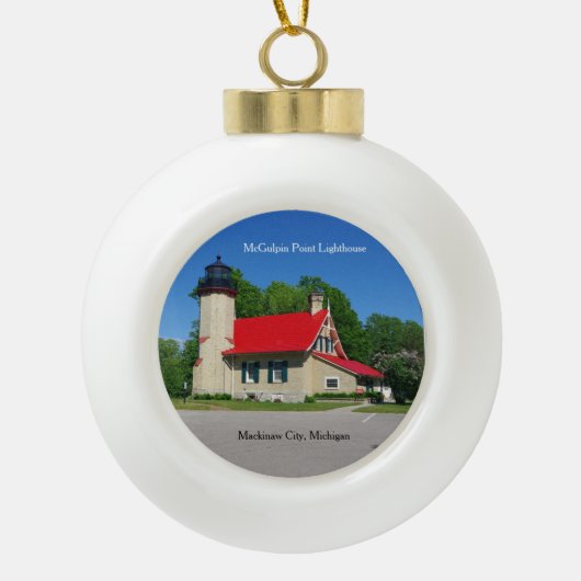 McGulpin Point Lighthouse ball-versiering Keramische Bal Ornament (Voorkant)