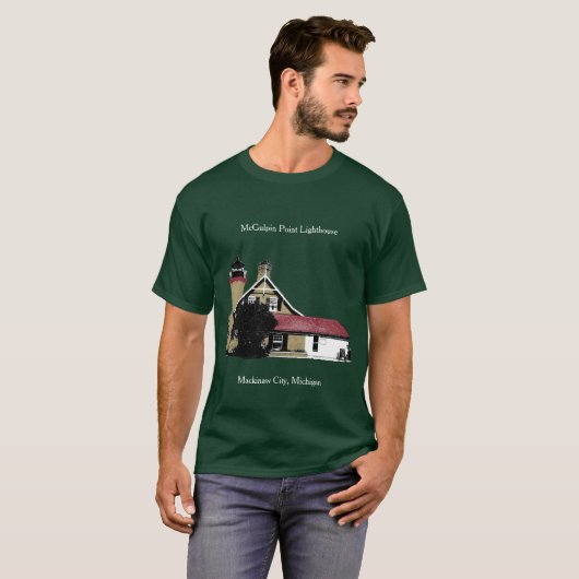McGulpin Point Lighthouse donker T-shirt (Voorkant volledig)