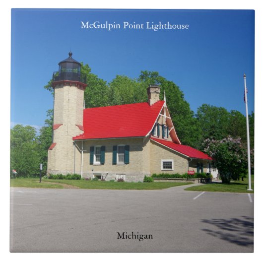 McGulpin Point Lighthouse-tegel Tegeltje (Voorkant)