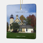 McGulpin Point Ligthouse-versiering Keramisch Ornament (Links)