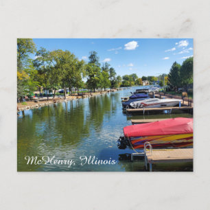 McHenry, Illinois   De Fox River fotografie Briefkaart