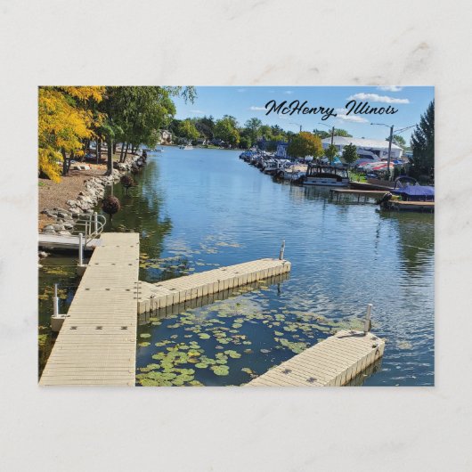 McHenry, Illinois Fox River Boatway Briefkaart (Voorkant)