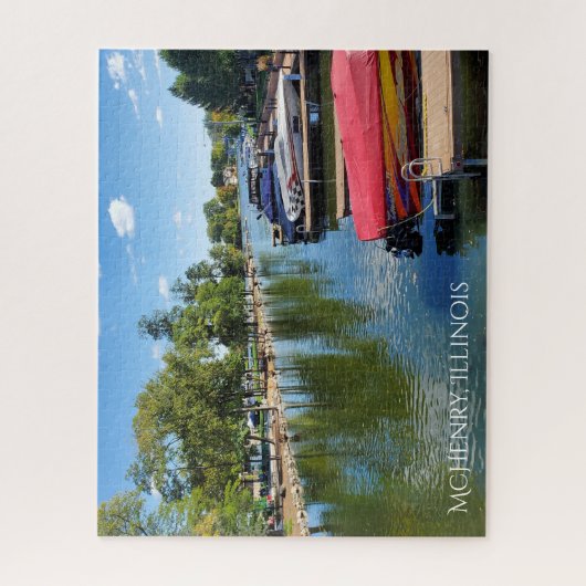 McHenry, Illinois River Walkway aan de Fox River Legpuzzel (Verticaal)