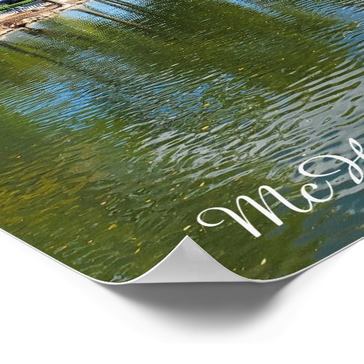 McHenry, Illinois River Walkway aan de Fox River Poster (Hoek)