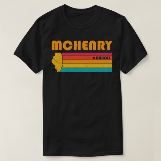 McHenry Illinois Vintage Verdrietig Souvenir T-shirt (Design voorkant)