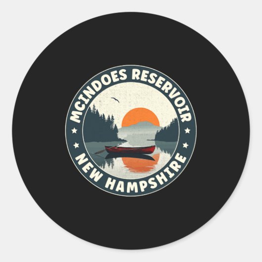 Mcindoes Reservoir New Hampshire Sunset T Shirt  Ronde Sticker (Voorkant)