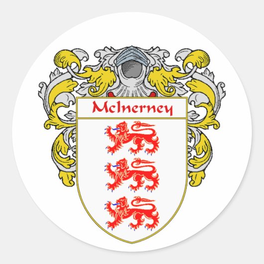 McInerney Coat of Arms (Beheerd) Ronde Sticker (Voorkant)
