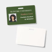 McIntire Universitaire studentenkaart Badge (Voor- en achterkant)