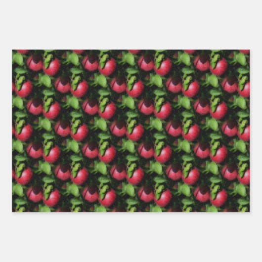 McIntosh Apples op het boompatroon van de Natuur Inpakpapier Vel (Voorkant)