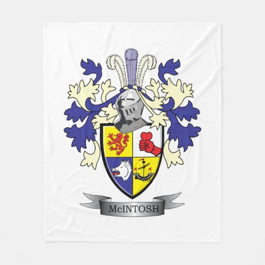 McIntosh Family Crest Coat of Arms Fleece Deken (Voorkant)