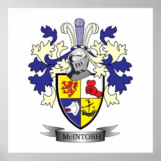 McIntosh Family Crest Coat of Arms Poster (Voorkant)