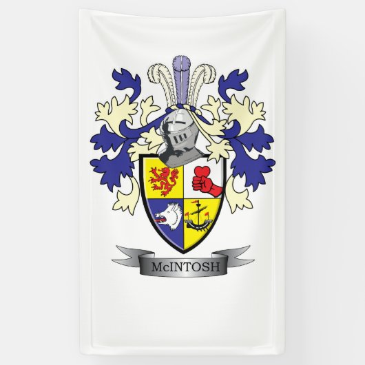 McIntosh Family Crest Coat of Arms Spandoek (Verticaal)