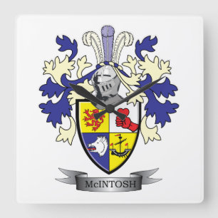 McIntosh Family Crest Coat of Arms Vierkante Klok