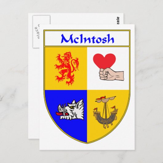McIntosh wapenschild/familiewapen Briefkaart (Voorkant / Achterkant)