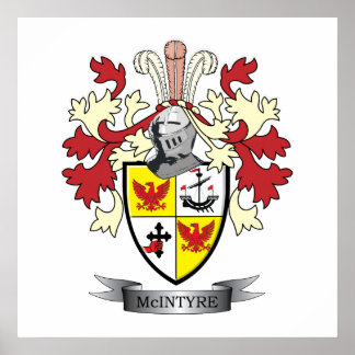 McIntyre Family Crest Coat of Arms Poster