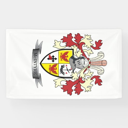 McIntyre Family Crest Coat of Arms Spandoek (Horizontaal)