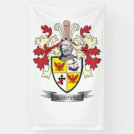 McIntyre Family Crest Coat of Arms Spandoek (Verticaal)