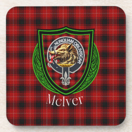 McIver Scottish Clan Tartan & Crest Bier Onderzetter