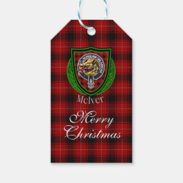 McIver Scottish Clan Tartan & Crest Cadeaulabel