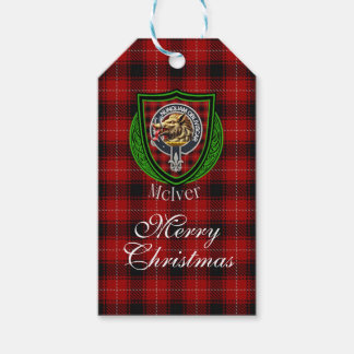 McIver Scottish Clan Tartan & Crest Cadeaulabel