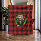 McIver Scottish Clan Tartan Crest Fleece Deken