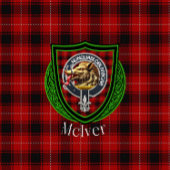 McIver Scottish Clan Tartan Crest Fleece Deken