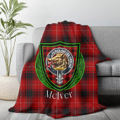 McIver Scottish Clan Tartan Crest Fleece Deken