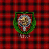 McIver Scottish Clan Tartan Crest Fleece Deken