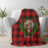 McIver Scottish Clan Tartan Crest Fleece Deken