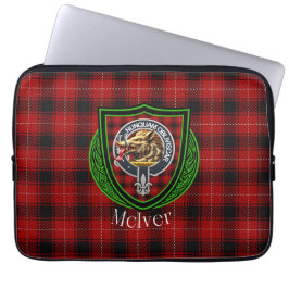 McIver Scottish Clan Tartan & Crest Laptop Sleeve