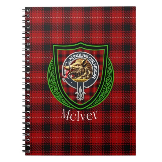 McIver Scottish Clan Tartan & Crest Notitieboek (Voorkant)