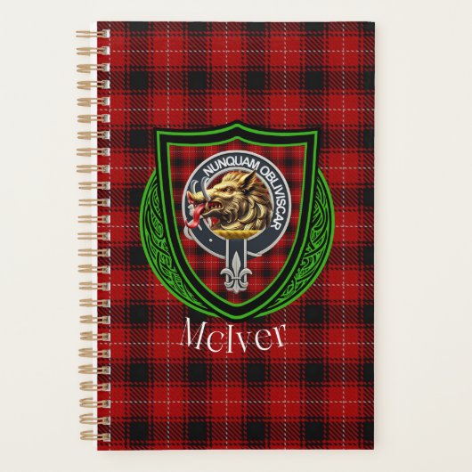McIver Scottish Clan Tartan & Crest Planner (Voorkant)