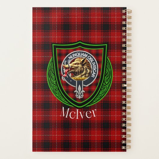 McIver Scottish Clan Tartan & Crest Planner (Achterkant)