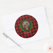McIver Scottish Clan Tartan & Crest Ronde Sticker (Envelop)