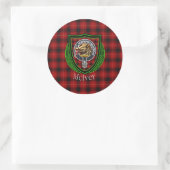McIver Scottish Clan Tartan & Crest Ronde Sticker (Tas)
