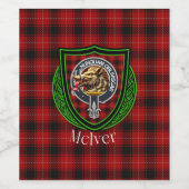 McIver Scottish Clan Tartan & Crest Wijn Etiket (Enkel label)