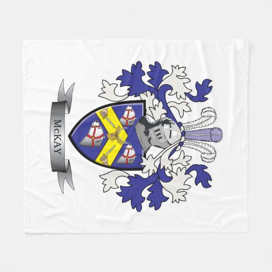 McKay Family Crest Coat of Arms Fleece Deken (Voorkant (Horizontaal))