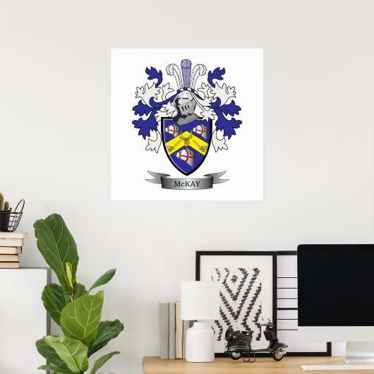 McKay Family Crest Coat of Arms Poster (Thuiskantoor)