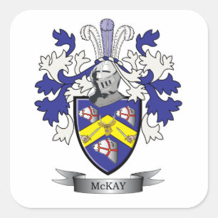McKay Family Crest Coat of Arms Vierkante Sticker