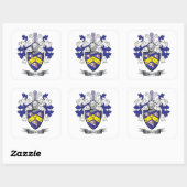 McKay Family Crest Coat of Arms Vierkante Sticker (Vel)