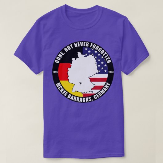 McKee Barracks Duitsland Veteraan militaire basis T-shirt (Design voorkant)