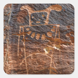 McKee Springs Petroglyph - Vernal - Utah Vierkante Sticker