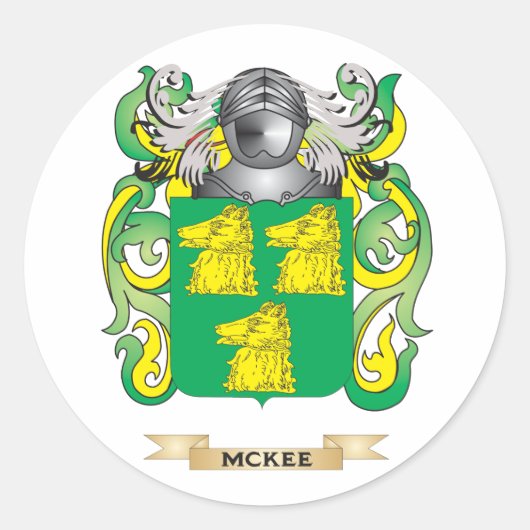 McKee Wapen (Familie Crest) Ronde Sticker (Voorkant)